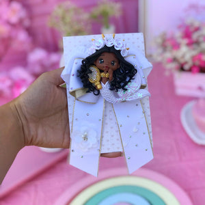 White mermaid hair bow