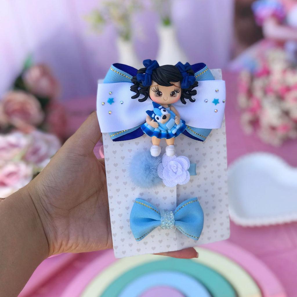Bluey inspired hairbow