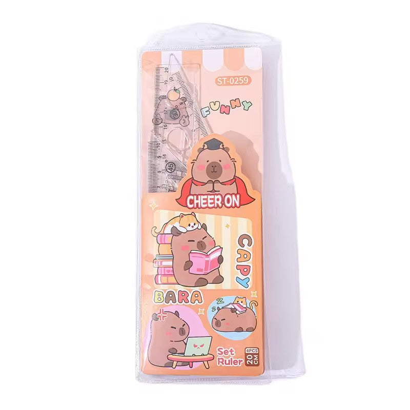 Plastic capybara ruler set
