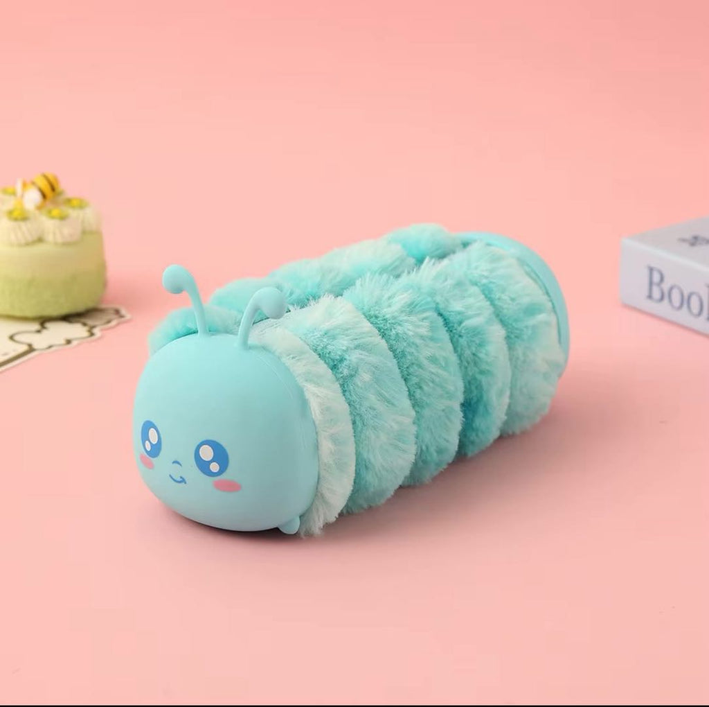 Plush caterpillar pencil case