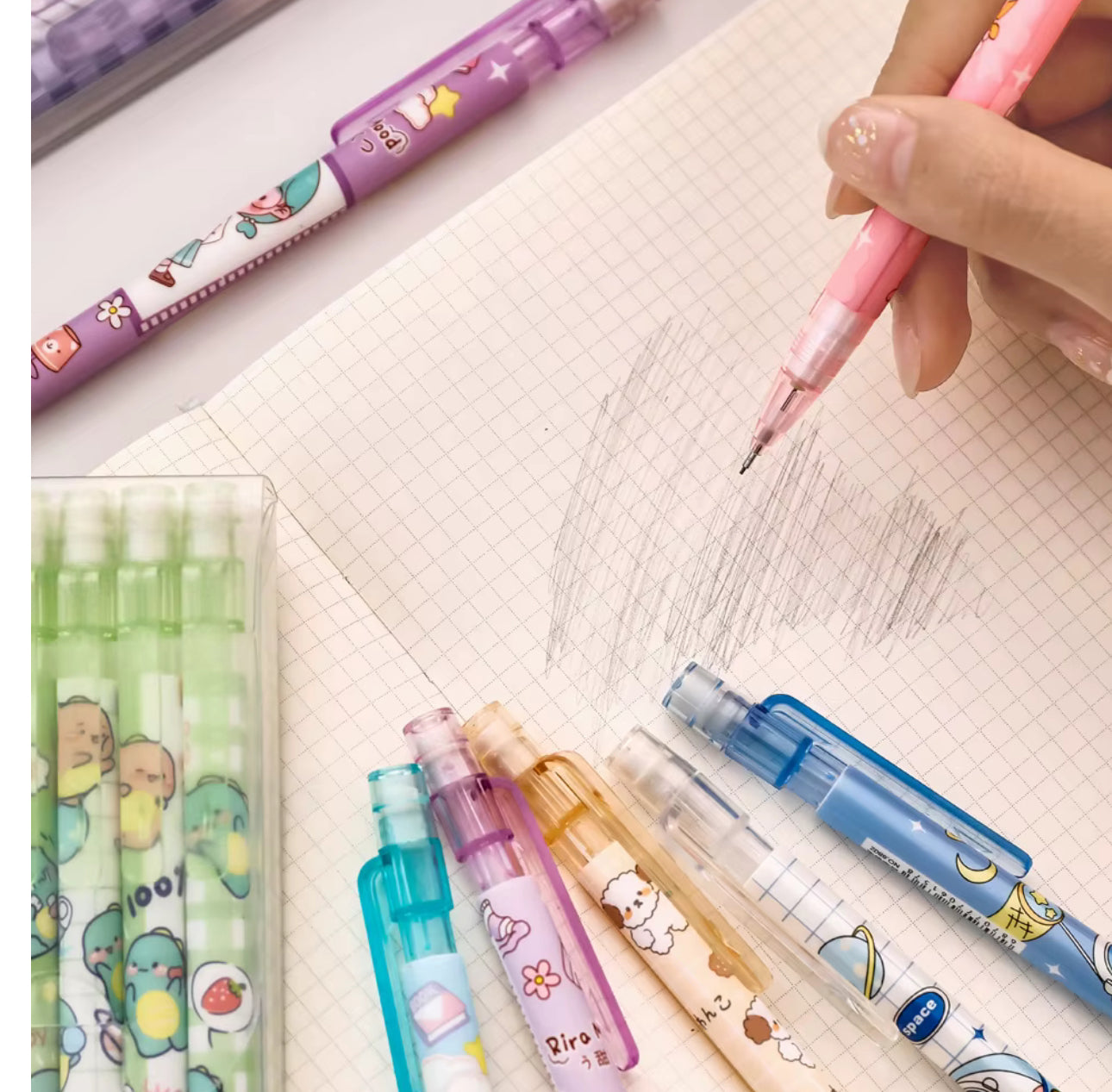 Dinosaur mechanical pencil 6pcs.