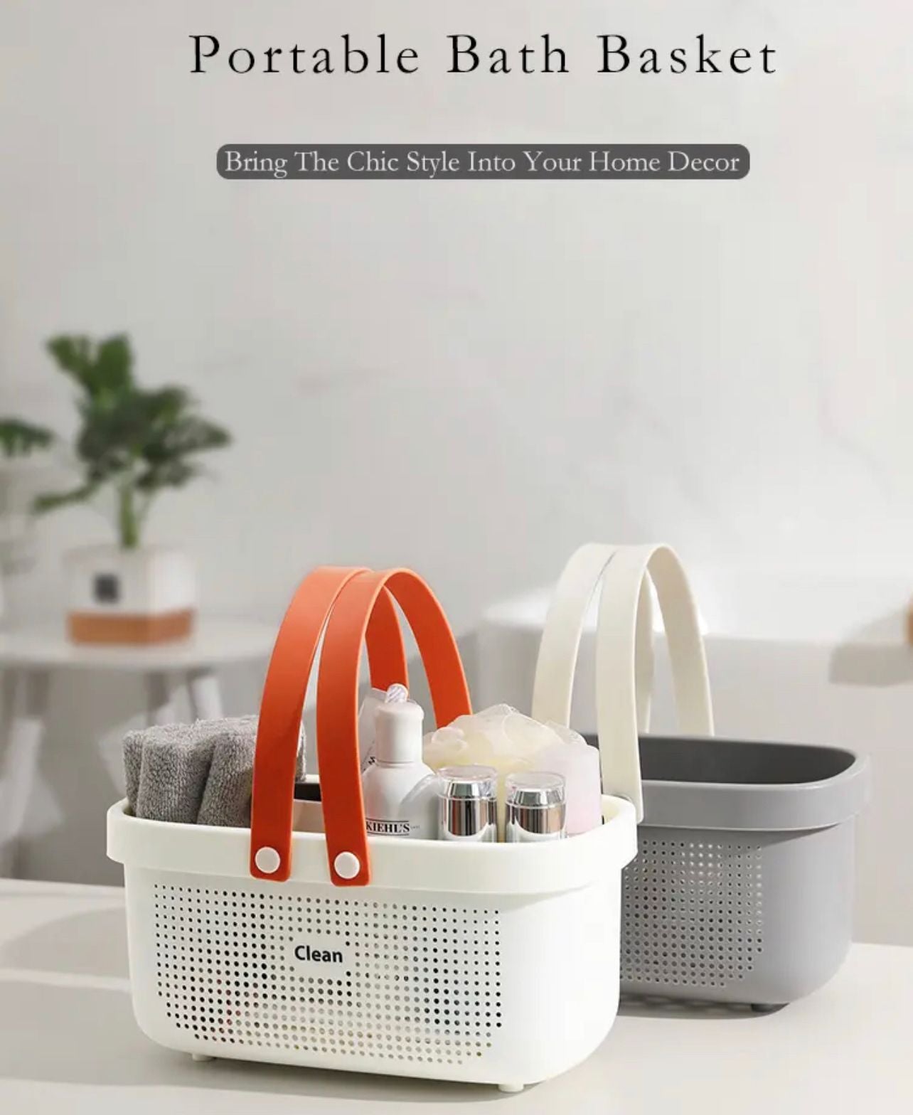 Organizer basket for bathroom