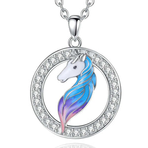 Multicolored pony necklace