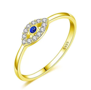 Silver Gold Plated Evil Eye Ring
